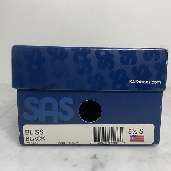 SAS Bliss Slip On Wedge Women 8.5 Slim AAA Black Fabric Comfort 2750-13 USA NIB - Picture 7 of 8